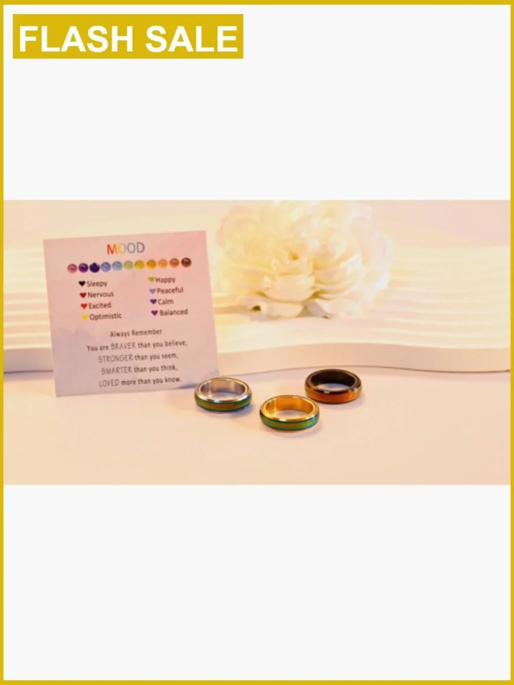 Stainless Steel Mood Fidget Spinner Ring for Anxiety Stress Relief
